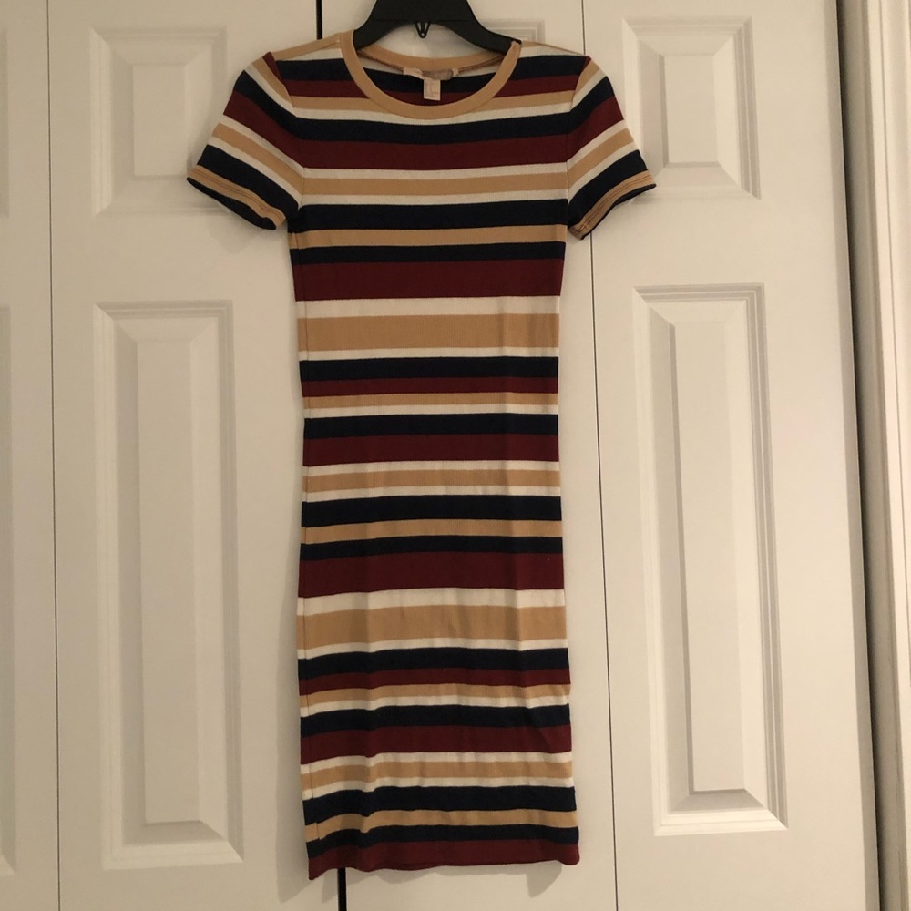 Striped body con dress